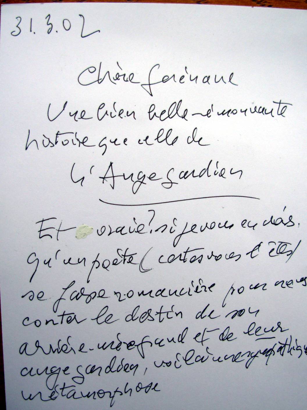 Lettre de Georges-Emmanuel Clancier.