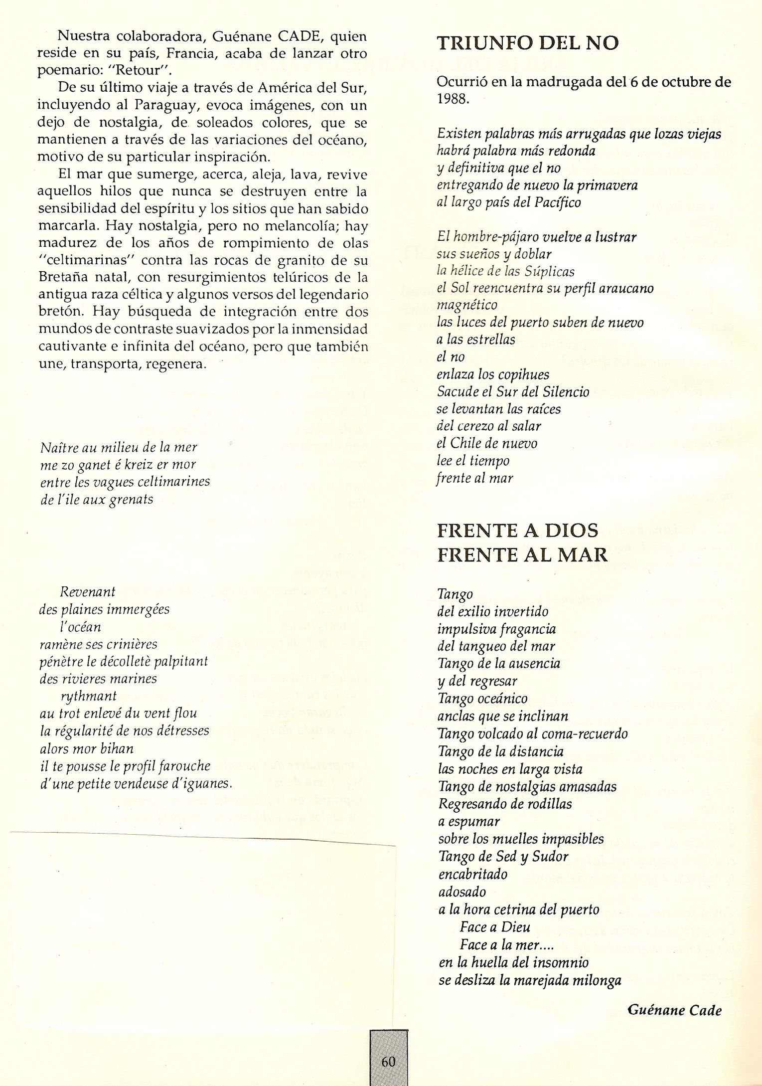 Guénane - La Revista Critica, sept 1990.
